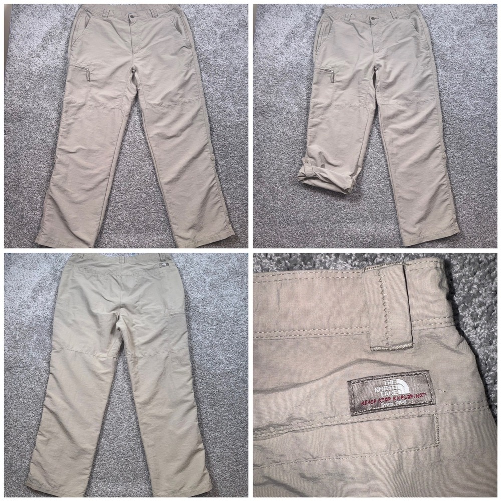 The North Face Horizon Roll-Up Pants Mens Hiking Khaki Tan 38x32 EXCELLENT